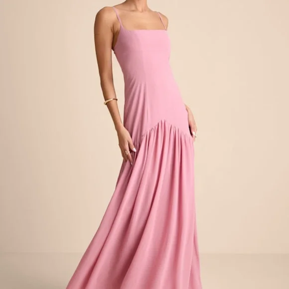 chinese dress ladies Opal Pink Long Sleeve Maxi Dress - US 4